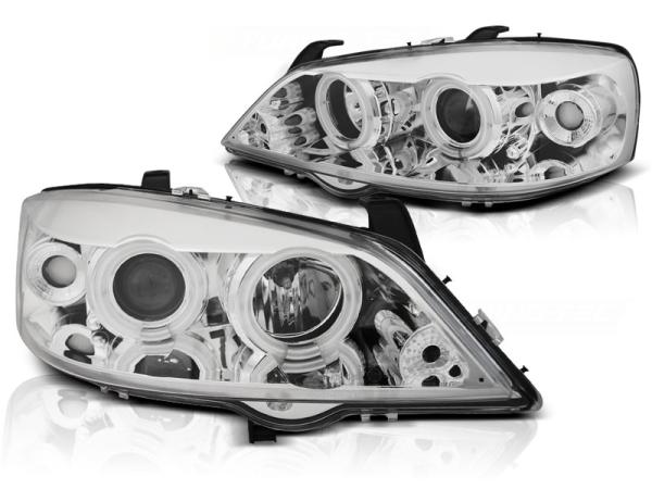 Scheinwerfer CCFL Angel Eyes für Opel Astra G Bj. 98-05 Chrom